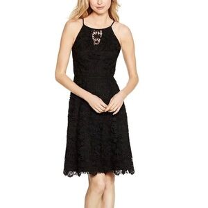 White House Black Market Lace Floral Overlay Dress Size 4